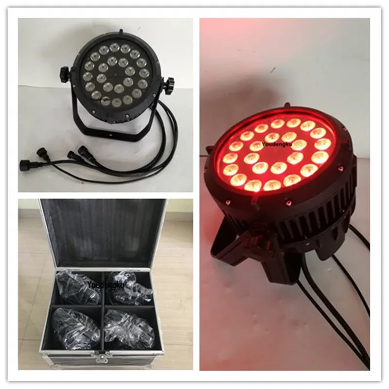 4 pieces with flightcase outdoor led floodlight waterproof stage led par light 24 x 10w 4 in1 rgbw led par light