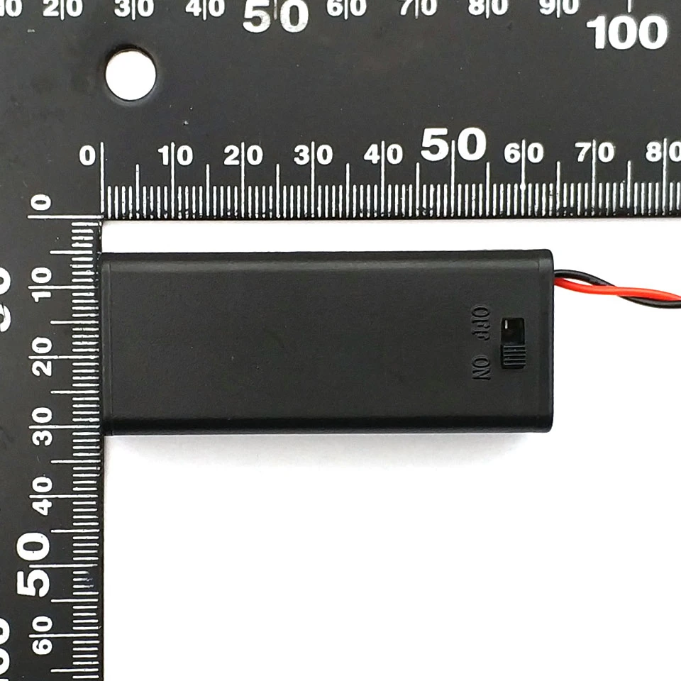 1Pcs AAA Battery Holder Case Box With Leads With ON/OFF Switch Cover 2 Slot Standard Battery Container