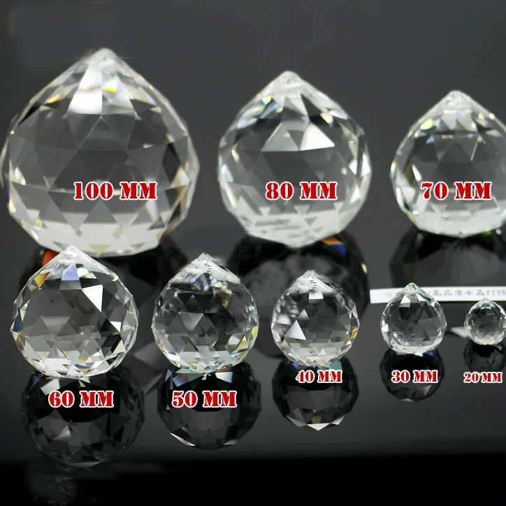 Good Quality Guaranteed 30-100mm Size K9 Transparent Crystal Faceted Balls Crystal Fengshui ball For wedding holiday decoration