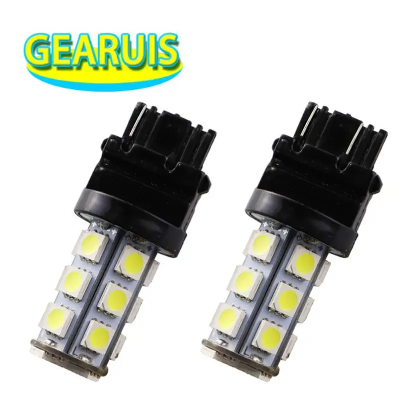 

10pcs Turn Signal led T25 P27W 3156 18 SMD 5050 LED P27/7W 3157 3357 3457 4114 Bulb Red Brake light White Auto Reverse Lights