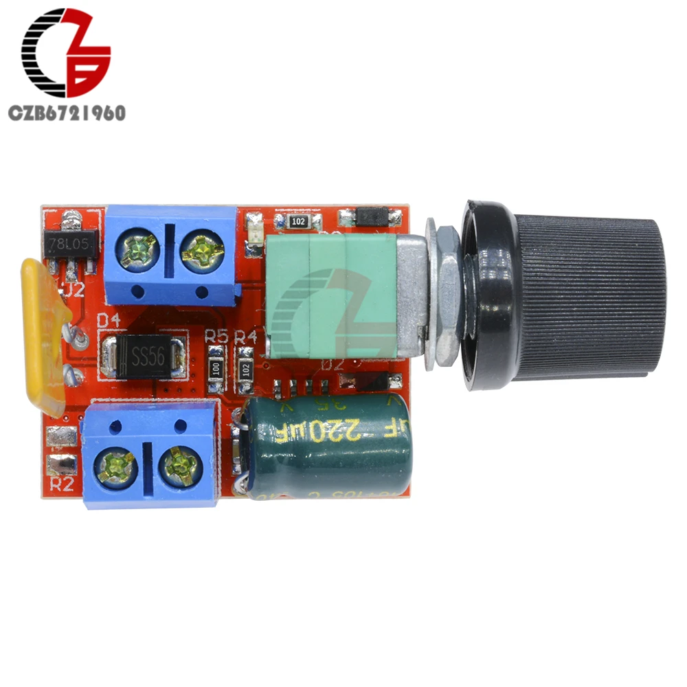 5A Voltage Regulator Mini PWM DC Motor Speed Controller 3V-35V Speed Regulator Control Switch LED Dimmer DC 5V 12V 24V