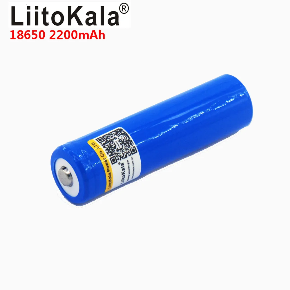 LiitoKala 18650 3.7V 2200mA akumulator litowy wielokrotnego ładowania latarka baterie LED Light bateria + spiczasty