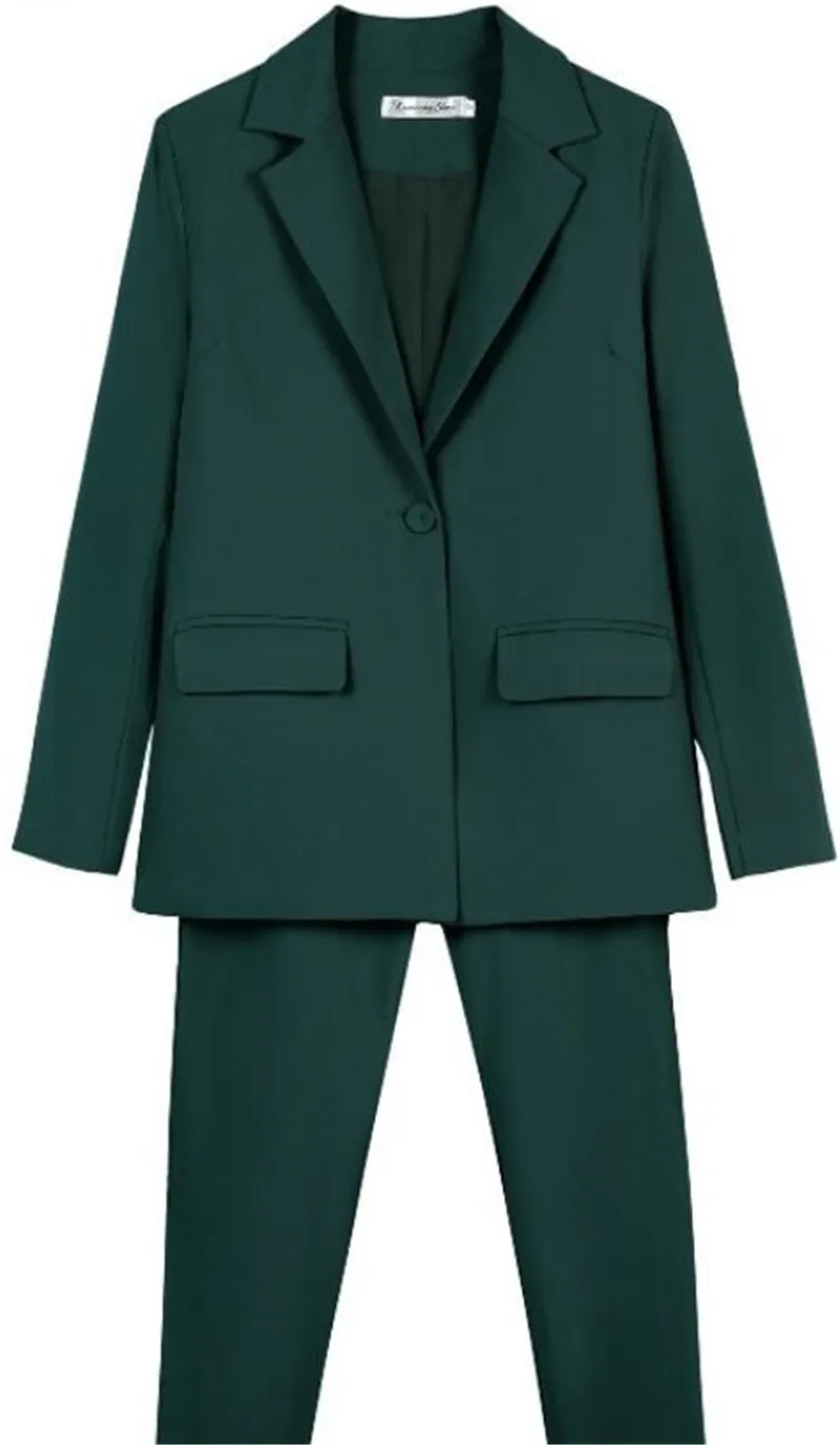 

Green Women Pantsuits Tuxedo 2 Piece Set(Jacket+Pants) Women Business Suit Female Office Uniform Ladies Pantsuits Custom Made