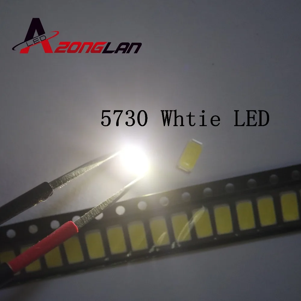 100PCS 5730 SMD LED CW-WW 5630 White/Warm white 5.7*3.0mm 40-60lm 150ma 5730 diode 0.5W 2850-3250K/6000-6500K SMD 5730 LED