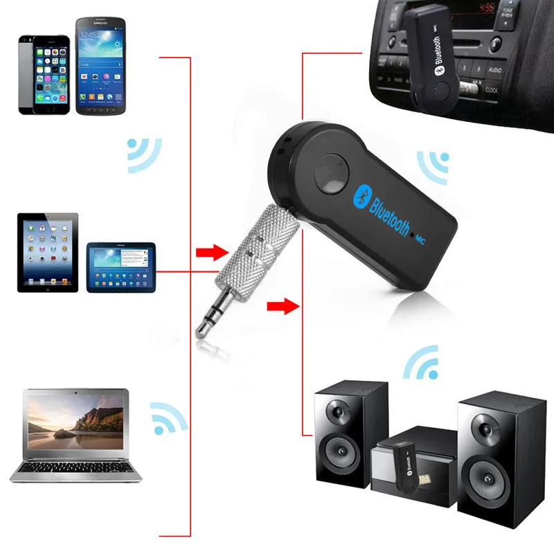 Bluetooth Receiver Car Kit Portable Wireless Audio Adapter 3.5mm Stereo For Home Audio Music Streaming Sound System Smartphone
