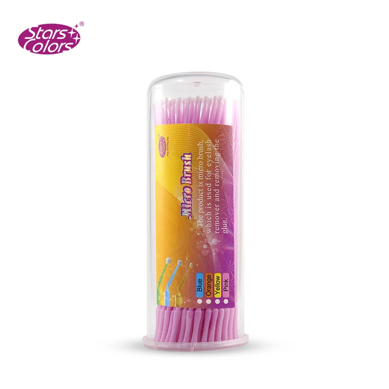 100 Pieces/Bottle Disposable Swab Lint Cleaner Soft Brush Cotton Micro Eyelash Eyebrow Brushes