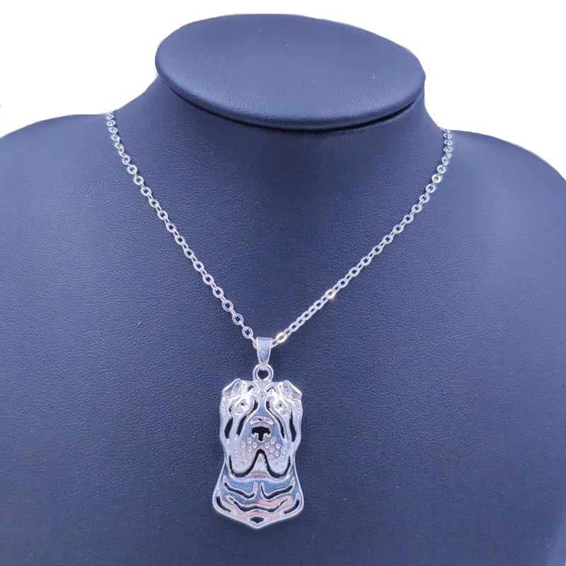 Mdogm Chinese Shar Pei  Necklace Dog Animal Pendant Gold Silver Plated Jewelry For Women Male Female Girls Ladies N038