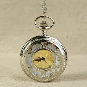 8169 модные 2016 серебряные карманные часы в стиле панк с полым золотым римским циферблатом, часы-брелок, ослепляющие повседневные мужские и женские часы с подвеской на цепочке