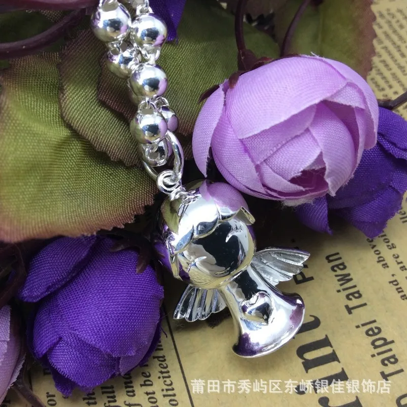 

S990 sterling silver necklace female angel lock pendant Japan and South Korea short clavicle fashion accessories