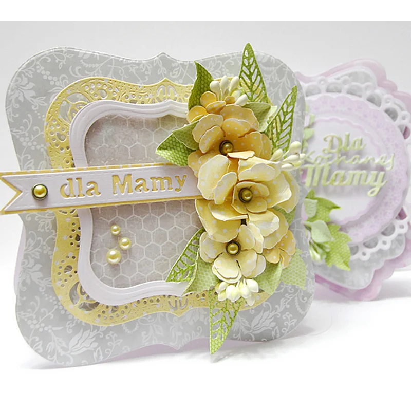 Polish Word Ribbon Metal Cutting Die Scrapbooking Paper Card Album Making Embossing DIY Template Handmade Decoration Stencil
