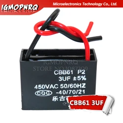 5pcs CBB61 3uf starting capacitance AC Fan Capacitor igmopnrq 450V CBB Motor Run Capacitor