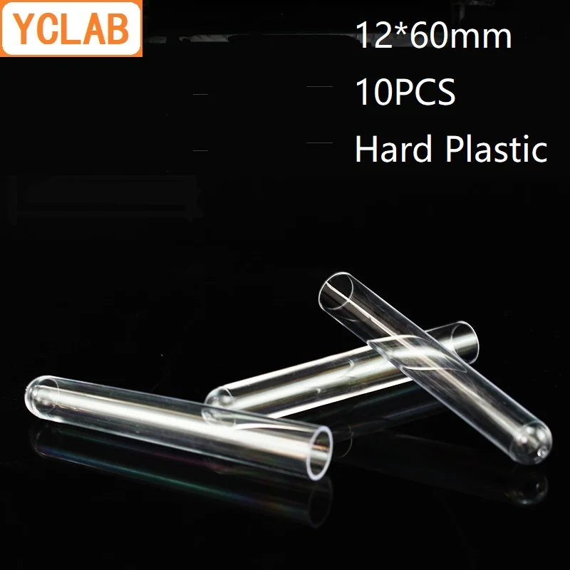 YCLAB 10PCS 12*60mm Radio Immunoassay Test Tube Hard Plastic Sample Tube Laboratory Chemistry Equipment