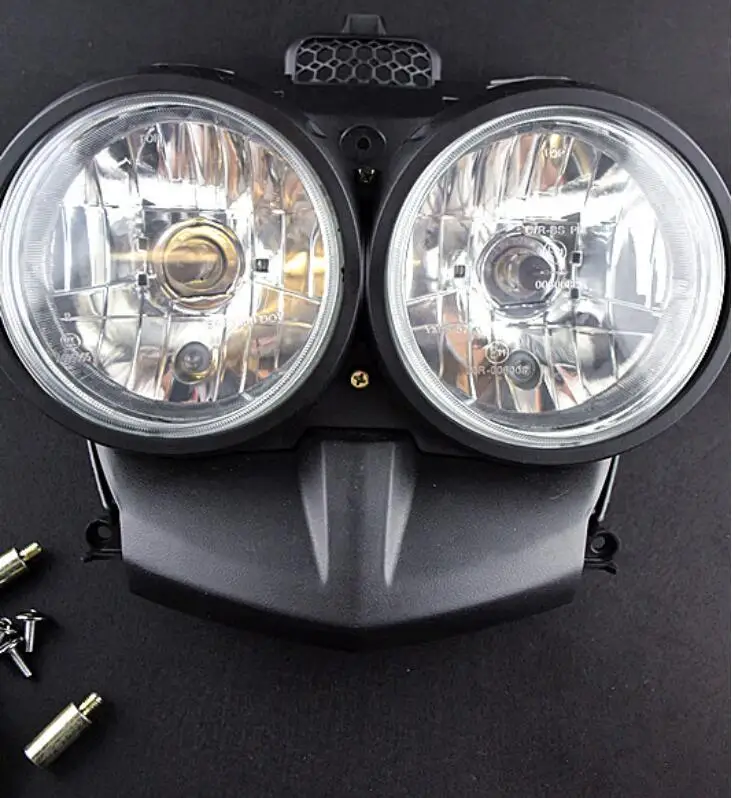 Front Bug Eyed Dual Head Light Lamp Headlight Headlamp + Upper Cover + Guard Set Black For YAMAHA Zuma BWS 125 YW125