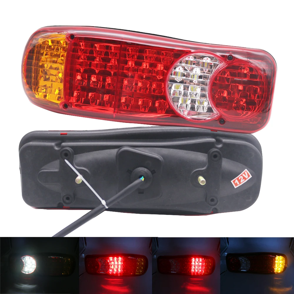 

2pcs 12V 24V 46 LEDs Taillights Trailer Truck Stop Rear Led Tail Light Auto Car Signal Lamp Camper Indicator Van Taillight