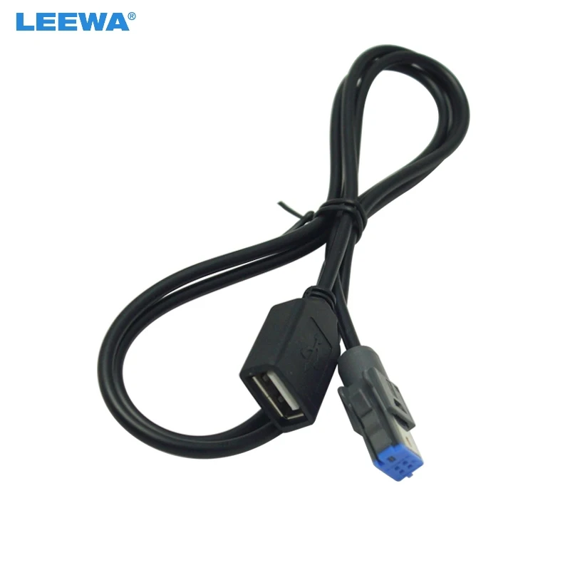 

LEEWA 1PC Car Audio 4PIN USB Cable Adapter Female USB Connector for Nissan Teana Qashqai 2012 #CA5659