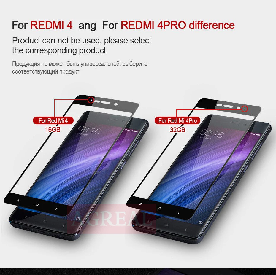 RONICAN Tempered Glass For Xiaomi Redmi x Note 4x Note 4 Redmi Note 4 Pro Redmi 4 Pro Screen Protector Toughened Full Cover Film