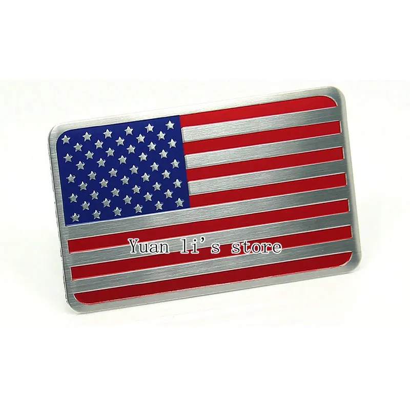 

1 Pcs United States Flag Auto Emblem Aluminum car body stick Car Trunk Bumper Sticker Decal 80*50mm Car Styling