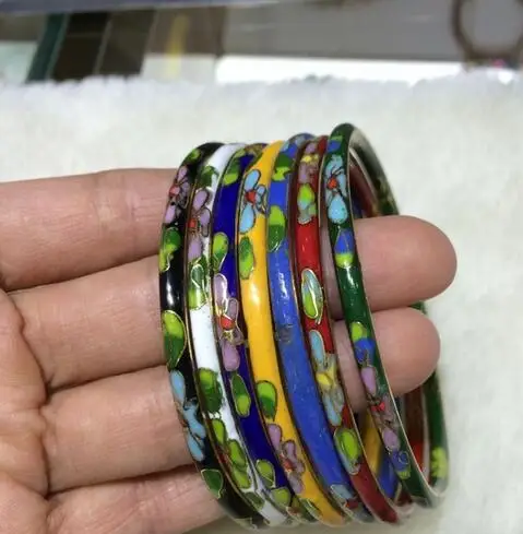 

Wholesale 7PCS Chinese Hand Cloisonne Enamel Hollow Cuff Bracelet Bangle>>> women jewerly Free shipping