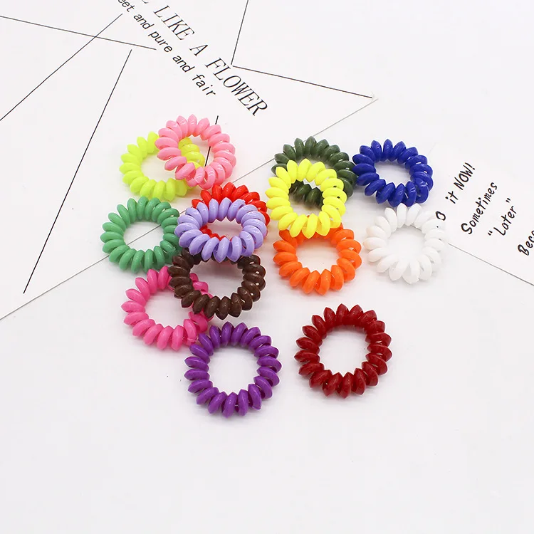 8 Pcs Hot Sale 4 Cm Kualitas Tinggi Rambut Scrunchie Transparan Telepon Kawat Elastis Hai... untuk Anak-anak Kecil