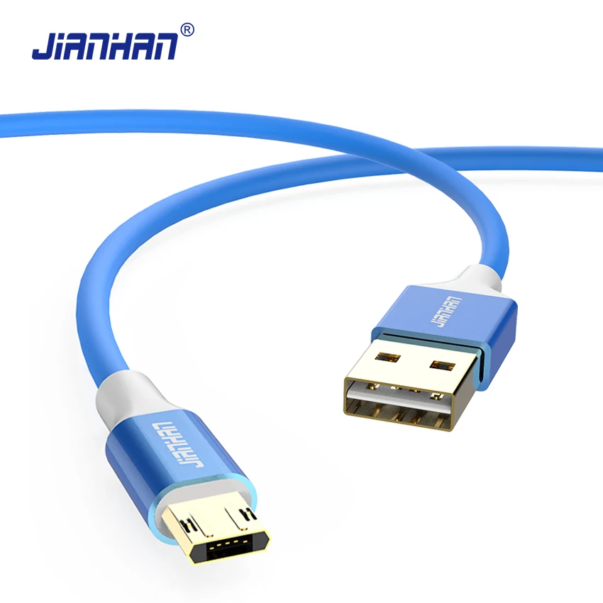 JianHan Reversible Micro USB Cable Charger Fast Charging Data Cord 2A Universal for Samsung Xiaomi Huawei Android Mobile Phone