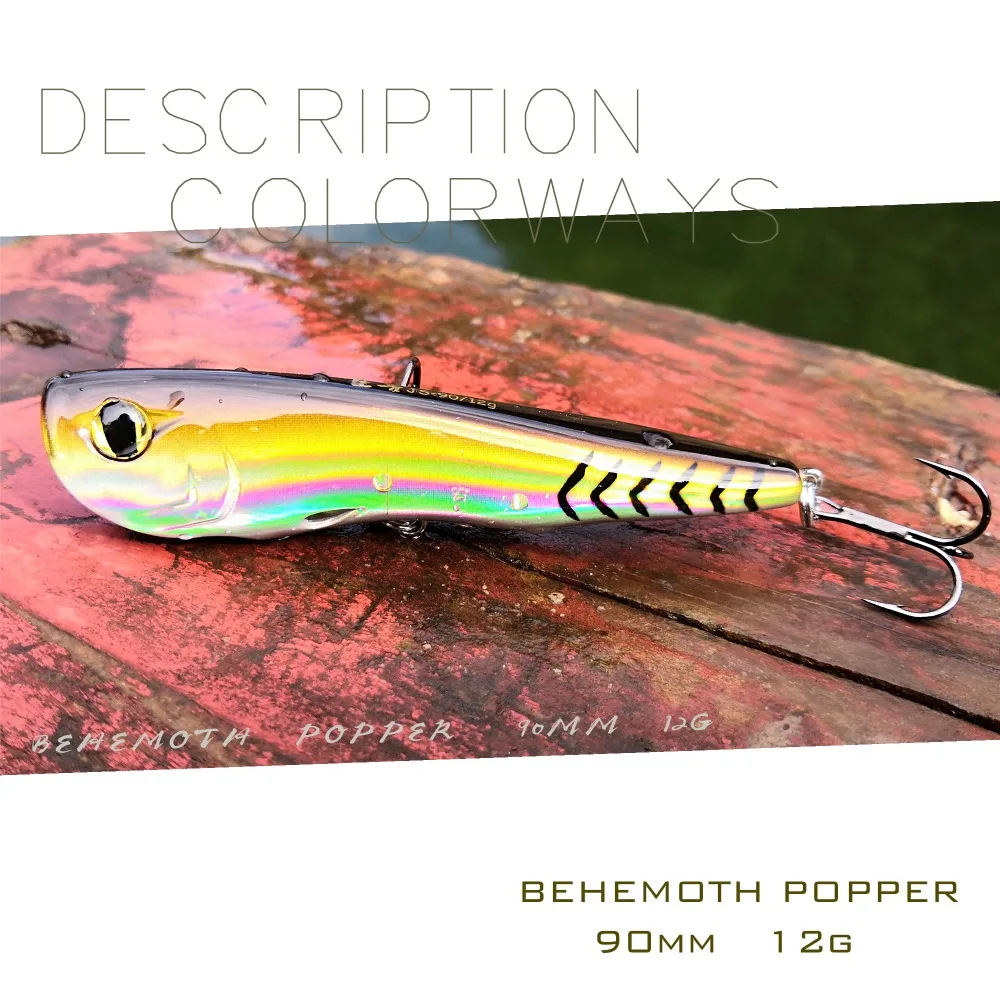 THETIME JS90 12g Floating Popper Bait 90mm Topwater Walker Water Surface Hard Artificial Lures For Bass Pike Fishing Lure