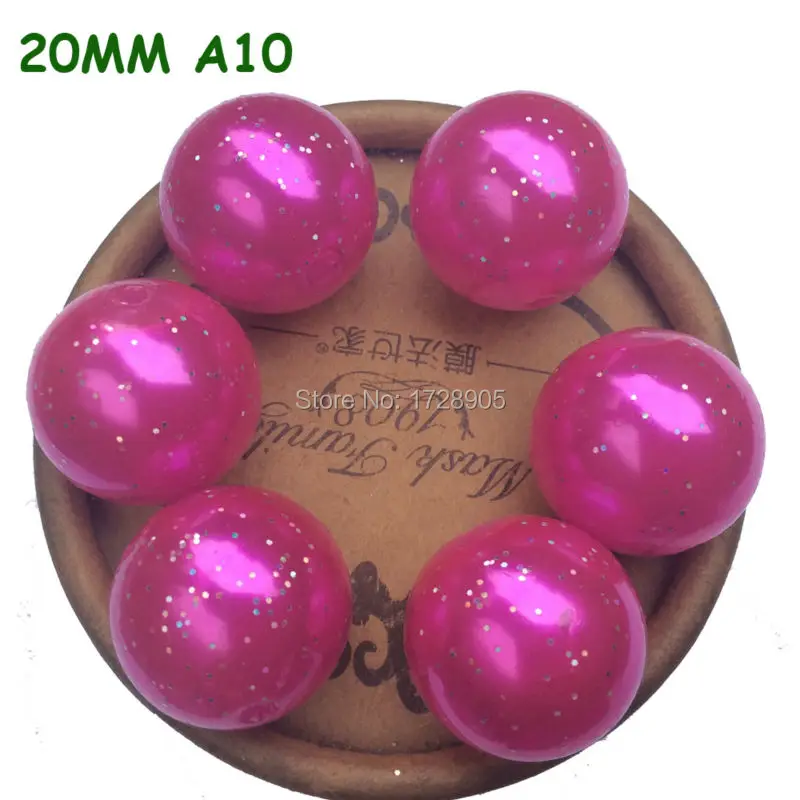 

Free Shipping 110pcs/lot 20mm Hot Pink A10 Chunky Pearl Bead ABS Beads Powder Pearl Beads For Christmas