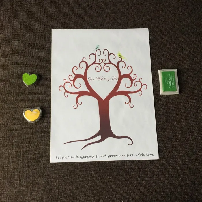 Wedding Fingerprint Tree Signature Tree Canvas Painting Wedding Party Favors And Gifts For Guest 30*40cm/60*75cm