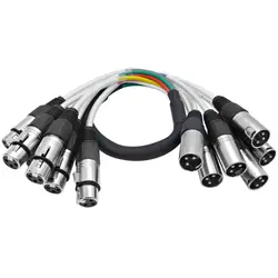 NMBJCKO Audio 6 Channel XLR Colored Snake Cable 2 Feet - NEW - Pro Audio