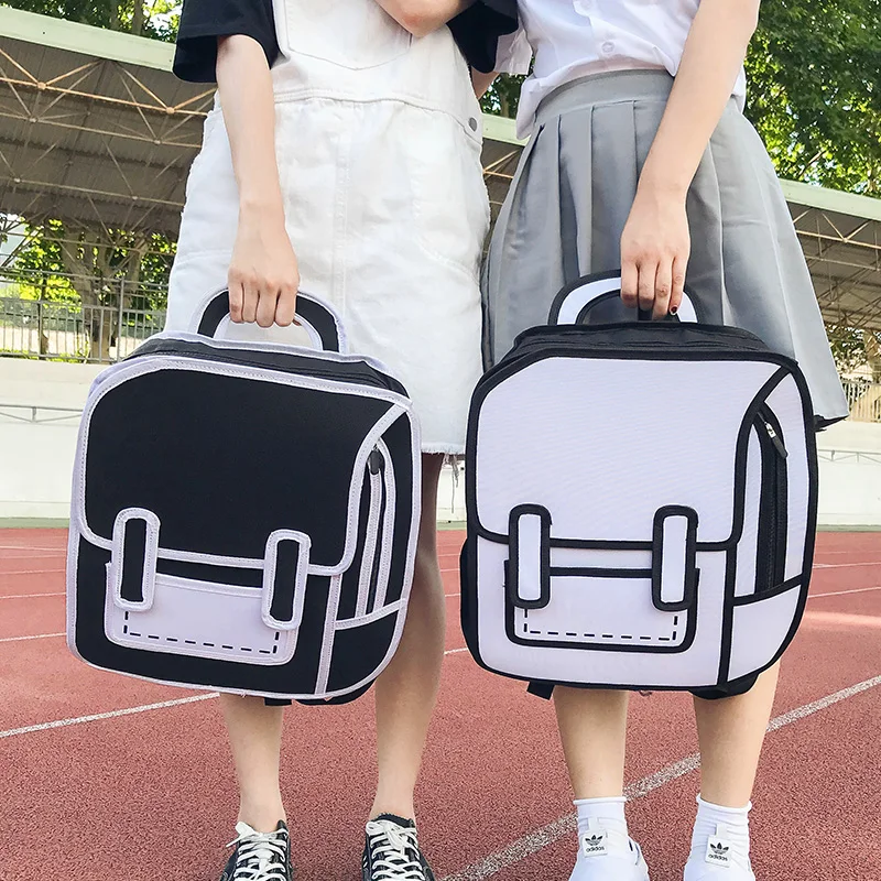 Women Backpack 3D 2D Drawing Cartoon Back Bag Comic Messenger Tote Fashion Cute Student Waterproof Bags Unisex  Bolos 106