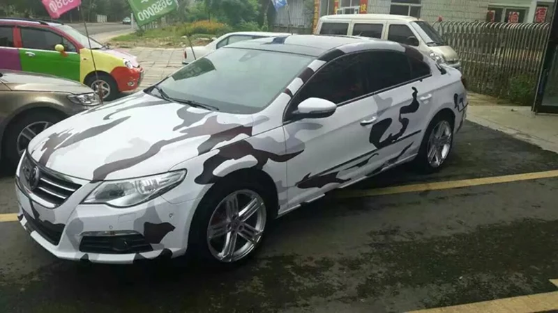 Arctic Camouflage Vinyl Wrap Snow Urban Camouflage Camo Foil Sticker Car Body Covers Wrapping Size: 1.52*5/10/15/20/25/30 Meters