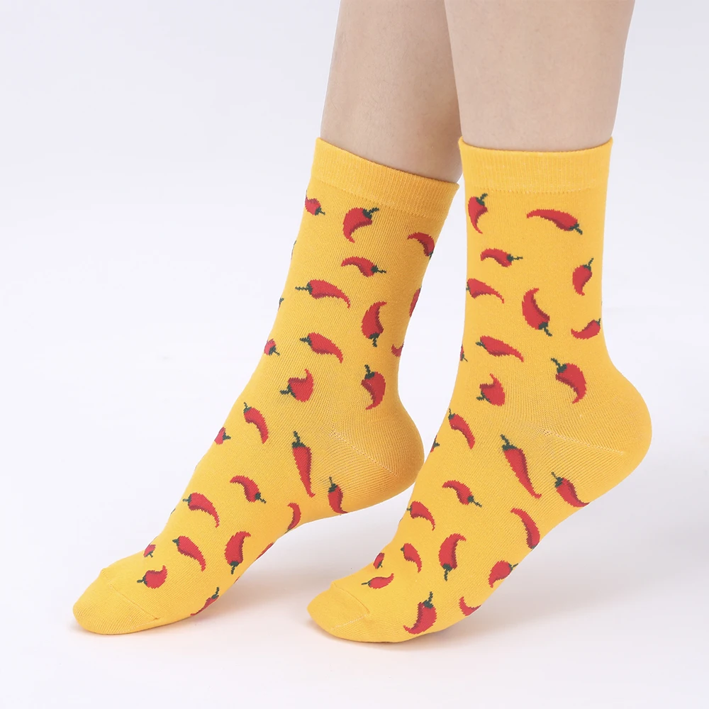 YEADU-Chaussettes japonaises en coton coloré pour femme, dessin animé, mignon, drôle, heureux, crâne, extraterrestre, avocat, fille, cadeau de Noël