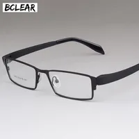BCLEAR, monturas de gafas de aleación de titanio para hombres, patillas flexibles, piernas, Material de aleación de galvanoplastia IP, gafas de montura completa