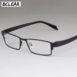 BCLEAR Men Titanium Alloy Eyeglasses Frames Flexible Temples Legs IP Electroplating Alloy Material Full Frame Spectacle Eyewear