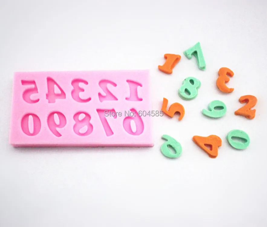 Arabic Numbers 1-9 Shaped 3d Silicone Cake Fondant Mold Cake Decoration Mold   FM108