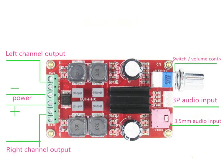 Placa amplificadora digital TPA3116D2, placa amplificadora estéreo de dos canales, 2x50W