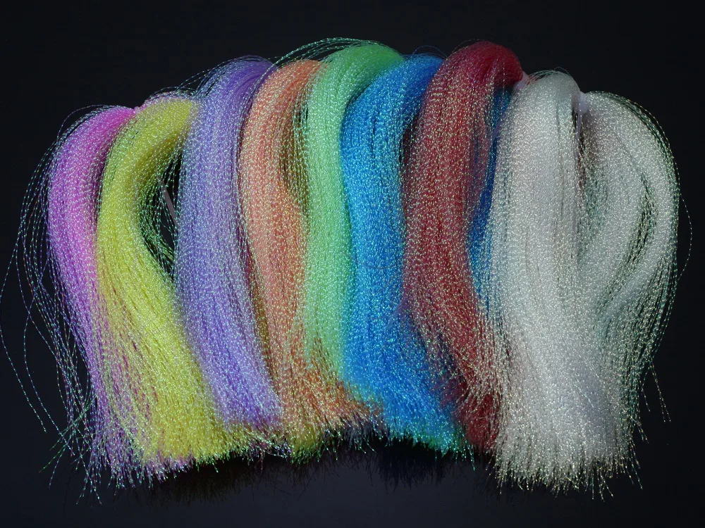 Dyed-Pearl Flashabou Accent Fly Tying Materials;Available in 8 Colors, 1/69