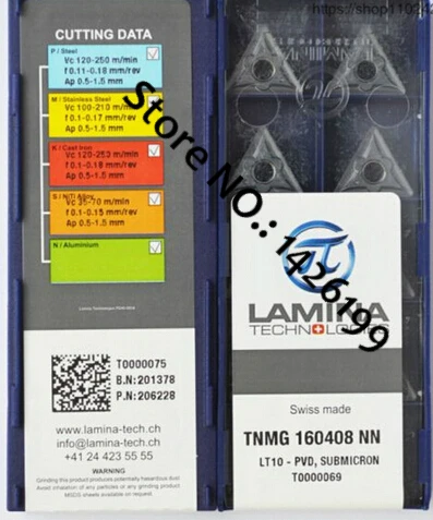 

Free shopping 10Pcs Lamina TNMG160408NN-LT10 Lathe Cutting Insert Carbide Turning Tool Insert For steel and stainless steel