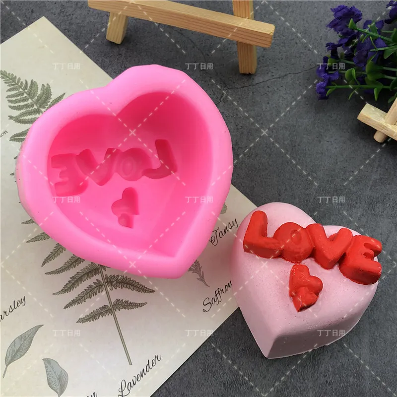 Wedding Cake Decoration Heart-shaped Sugar Craft Tool Fondant Form Love Silicone Mold Chocolate Fudge Rose Love Shape Diy Baking