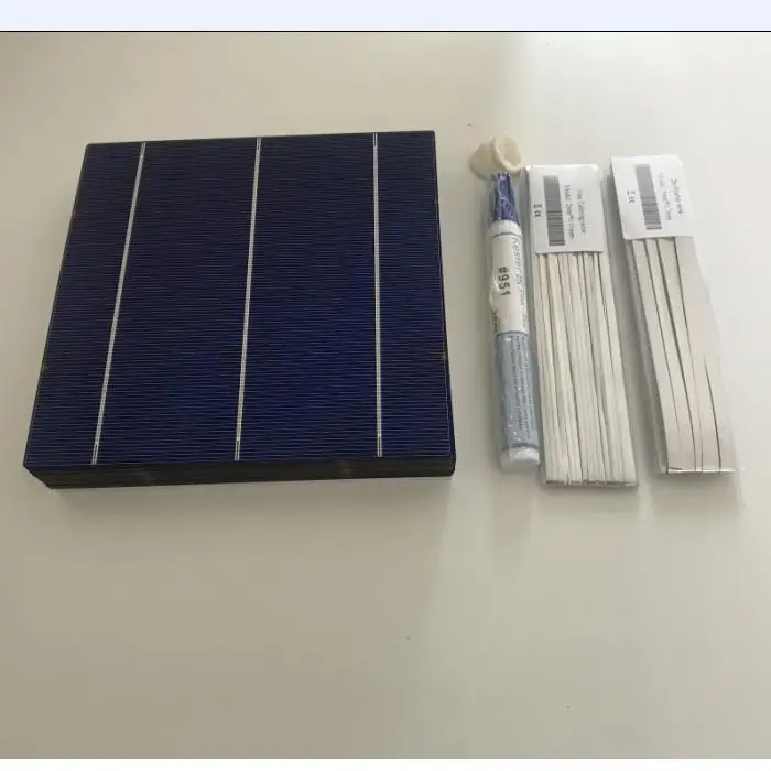 Solar Panel Diy kits 25pcs Solar Cells 6'x6' Polycrystalline 4.5W+25meters Tabbing wire & 2meters Busbar wire+Flux