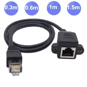 30 سنتيمتر 60 سنتيمتر 100 سنتيمتر 150 سنتيمتر 1 متر 1.5 متر 8p8c ذكر إلى أنثى lan إيثرنت stp utp cat 5e ftp شبكة مع لوحة جبل الثقوب