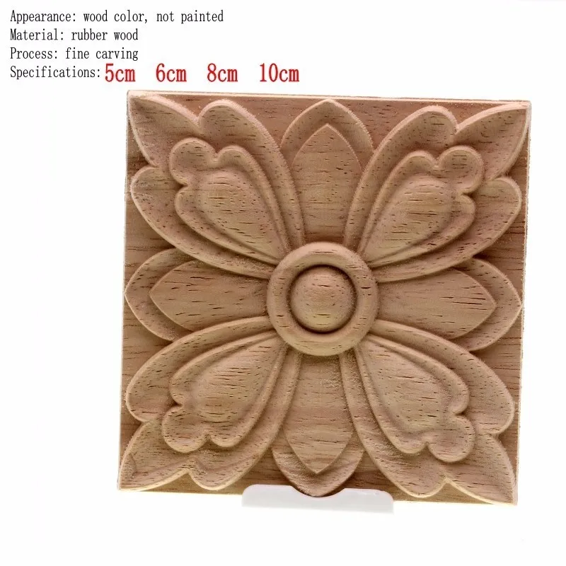 RUNBAZEF The Unpainted Wood Color Decal Applique Furniture Square Box Shavings Home Decoration Accessories Craft Miniature
