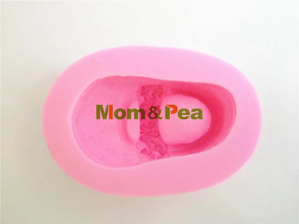 Mom&Pea 0002 Baby Flower Shoe Shaped Silicone Soap Mold Cake Decoration Fondant Cake 3D Mold Food Grade Silicone Mould