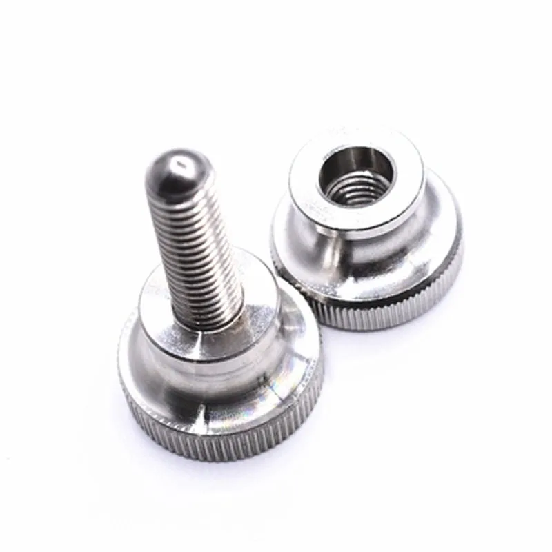 

3pcs M2.5 GB834 304 stainless steel High head knurled screw Slingshot step hand screws 4mm-10mm Length