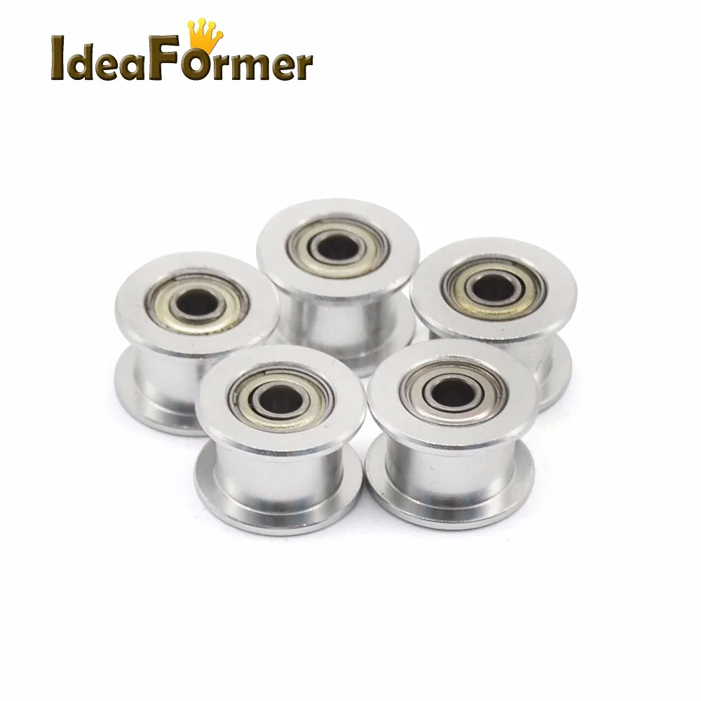 Натяжной шкив Reprap CNC без зубьев, шкив ГРМ 2GT с шарикоподшипником, 3D-принтер для ремня ГРМ 6 мм, диаметр отверстия 3/5 мм, наружный диаметр 13/16/18 мм