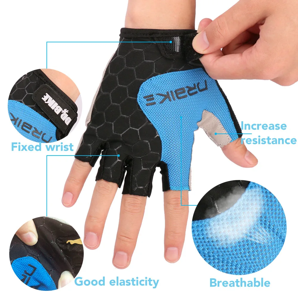 Anti Slip Gel Pads Cycling Gloves Half Finger Sport Shockproof Accessories for Summer Mountain Bike Riding Men and Women