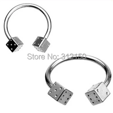 Anillo de labio de dados en forma de U de acero inoxidable, anillo de nariz tragus, anillo de oreja C Labret, Piercing corporal, joyería grande, 6-14mm, 2 piezas