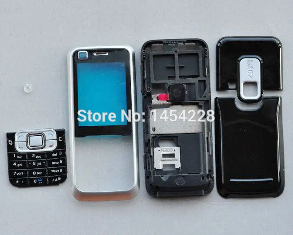 BINYEAE Full Housing For Nokia 6120 6120C Case Cover Facing Frame + Middle + Back Cover + Keypad Cell Phone Part