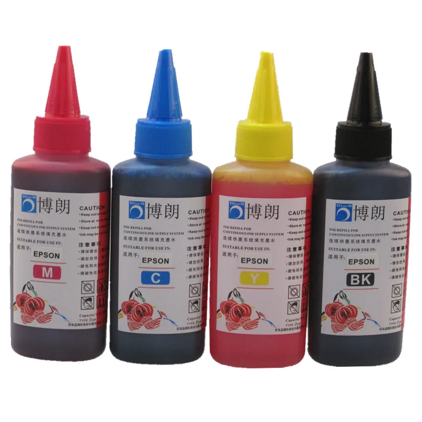 Universal 4 Color Dye Ink For EPSON Printers Premium 100ML 4 Color Ink BK C M Y for EPSON all printer ciss ink