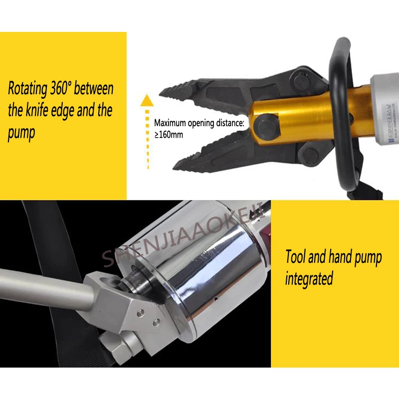 Alicates de cizalla hidráulica rotativa Universal, expansor portátil de KJI-20CB, multialicates hidráulicos, control de fuego, 63MPa, 1 ud.