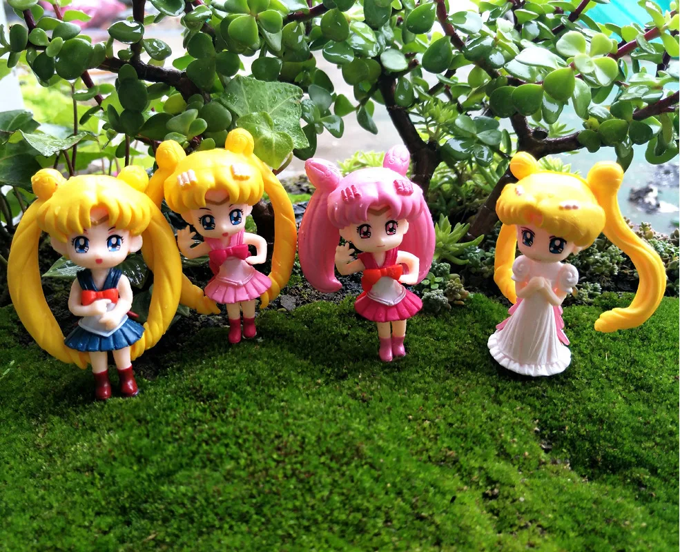Beautiful girl miniature figurines  micro landscape decoration garden mini moon long hair beauty cartoon home decoration